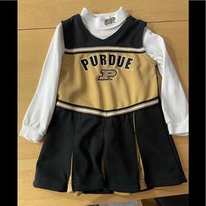 Toddler girl Purdue Cheer dress with undershirt